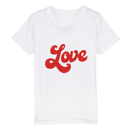 Love, In Cursive Organic Kids Crewneck T-shirt