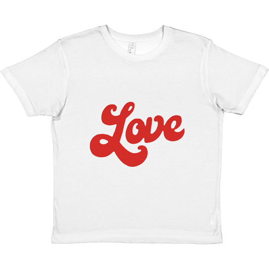 Love, In Cursive Premium Kids Crewneck T-shirt