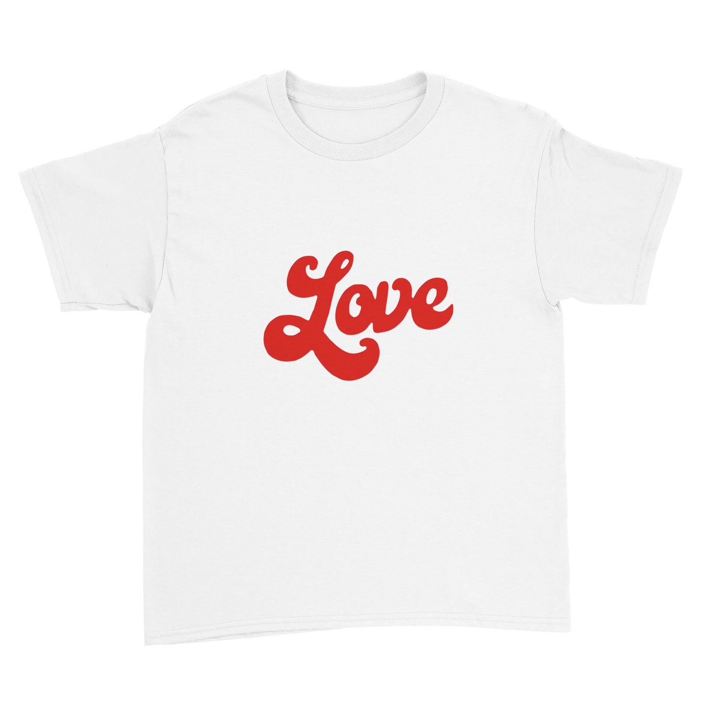 Love, In Cursive Polycotton Kids Crewneck T-shirt