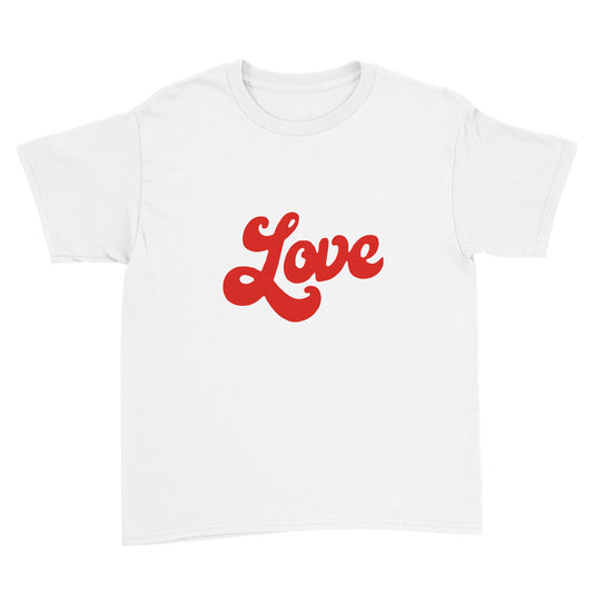 Love, In Cursive Polycotton Kids Crewneck T-shirt
