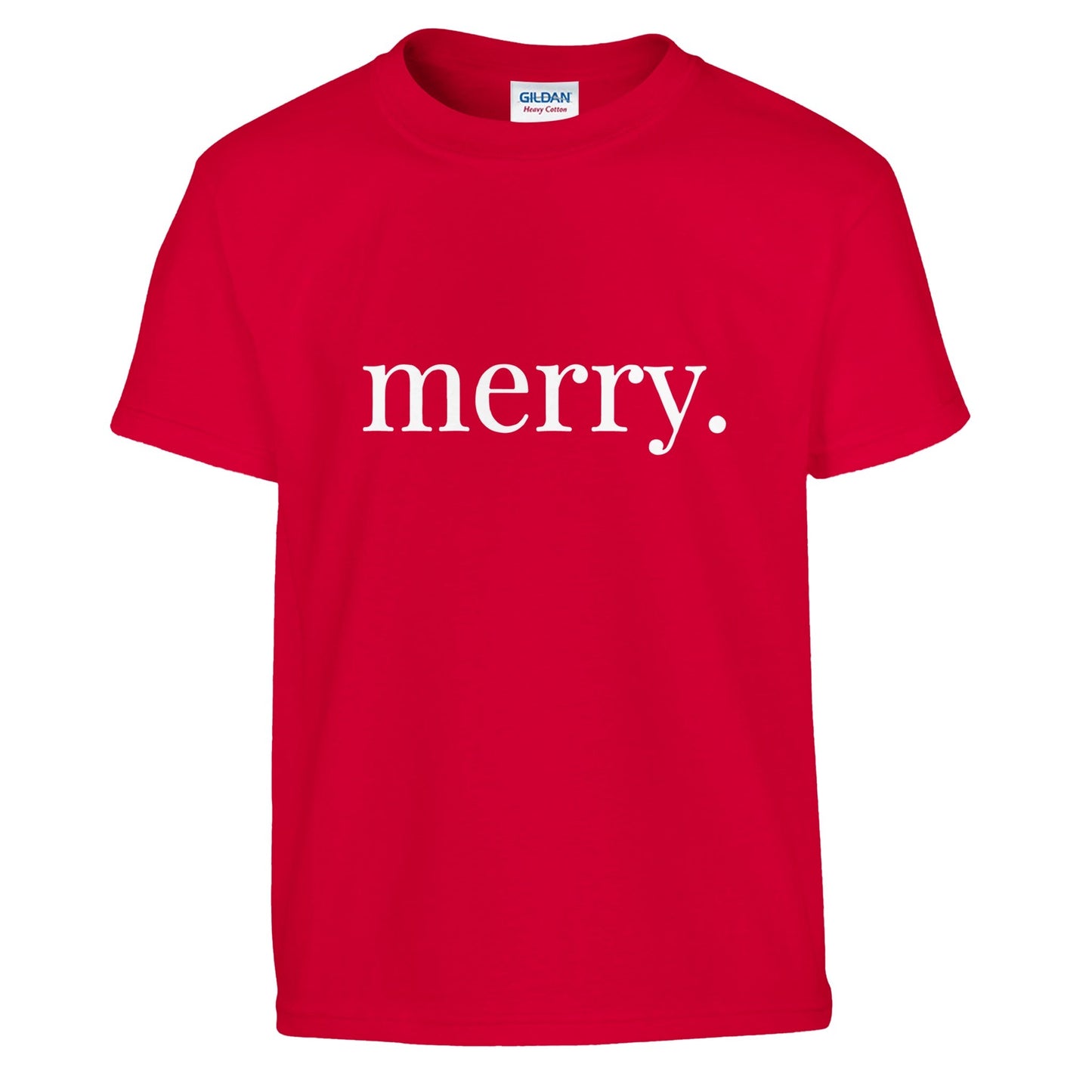 Hope Wear Merry in White Letters Classic Kids Crewneck T-shirt | Gildan® 5000B