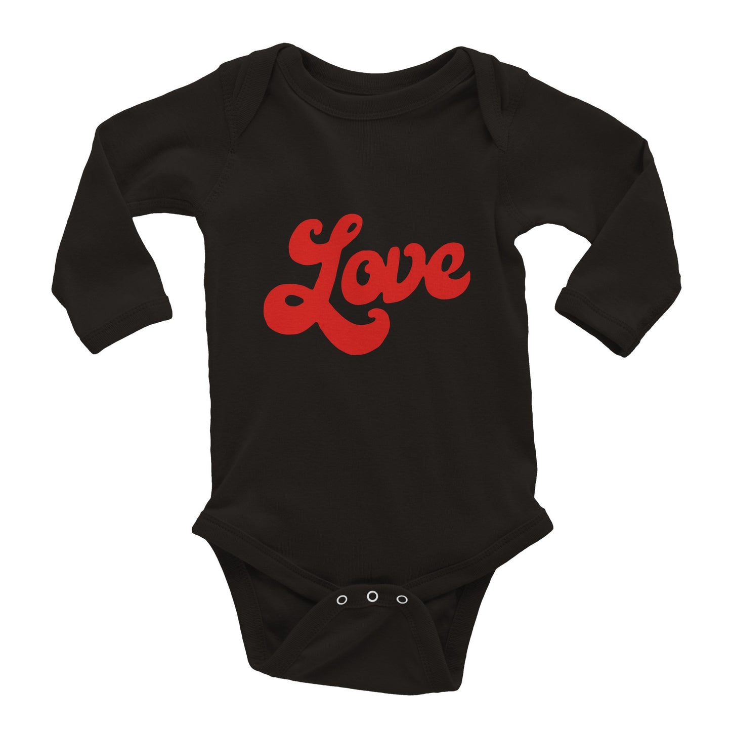 Love, In Cursive, Classic Baby Long Sleeve Bodysuit